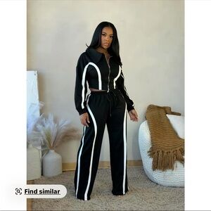 Stylish Black and White Women's Tracksuit